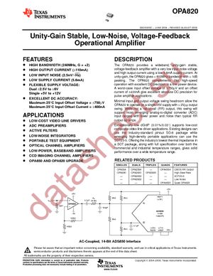 OPA820IDBVT datasheet  